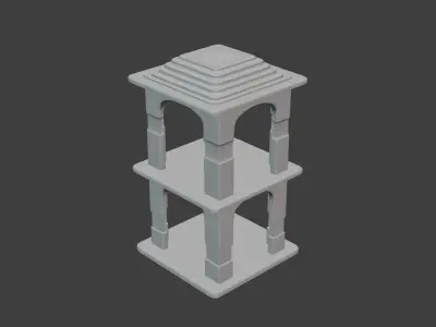 Ancient Temple Arch Low-poly 3D model