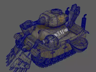 crawling-gear-tank Low-poly 3D model