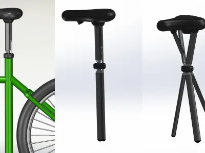 Transformable bicycle seat Free 3D model