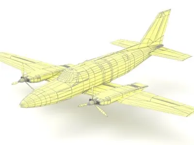 private jet Low-poly 3D model buy