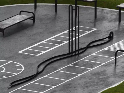 Outdoor Calisthenics and Fitness Park 3D Model 3D model