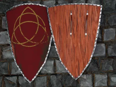 Medieval round shield with coat of arms  3D Model Pack