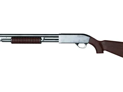 Pump Shotgun Low-poly 3D model buy