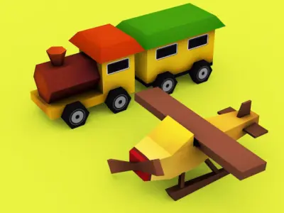 Cartoon Toys Pack Low-poly 3D model