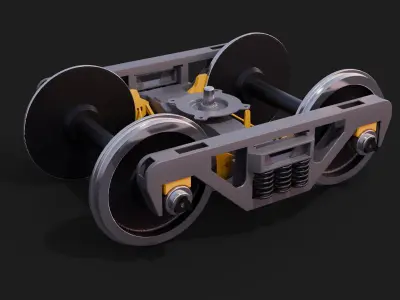 rail truck bogie or railroad wheel truck 3d model 3D model