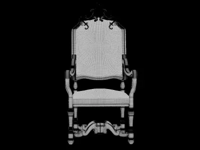 king armchair Louis XIV 3D model