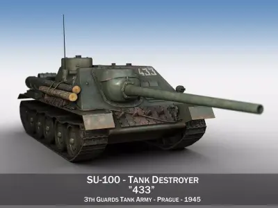 SU-100 - 433 - Soviet Tank Destroyer  3D model