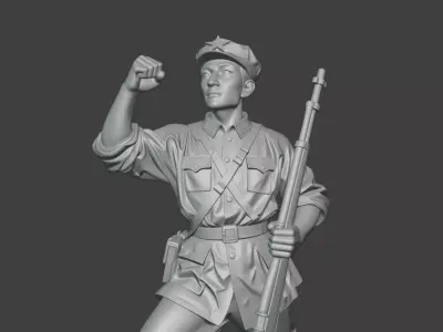 Military sculpture warrior  military battle war hero  soldier 3D print model 6