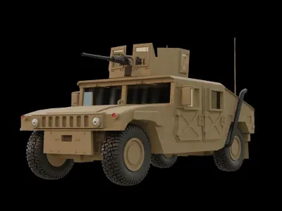 Humvee US Textured V2 3D model