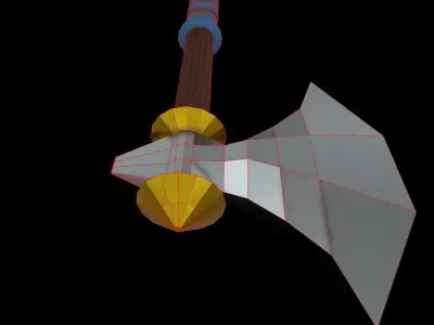 Low Poly Metallic Fantasy Axe 1 Low-poly 3D model