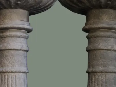 Ancient Garden Concrete Fountain old water Low-poly 3D model