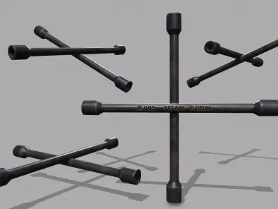   Lug Wrench  Low-poly 3D model