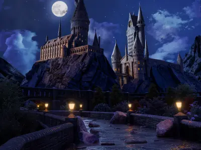 Medieval Castle - Hogwarts  3D model