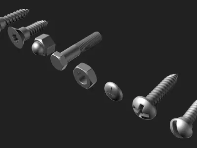 Screws AND bolts 3D model purchase