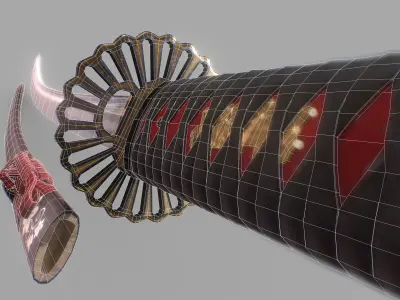 Katana samurai sword Low-poly 3D model 13