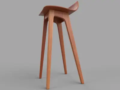 chair wooden stool 3D model