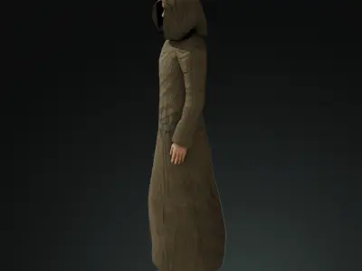 Monk civilian Low-poly 3D model