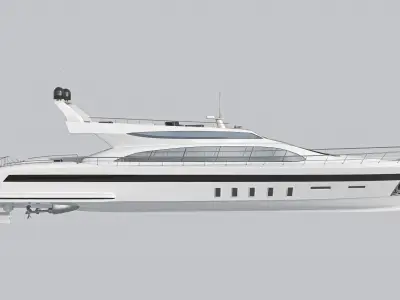 yacht 1 motor Low-poly 3D model by goldratio