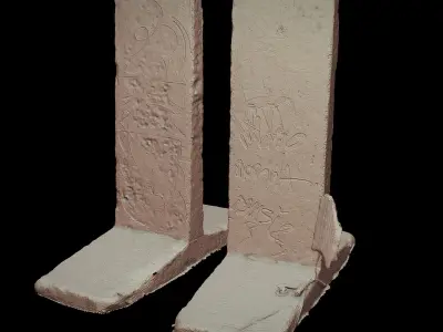 concrete barriers industrial fence blockades photogrammetry Low-poly 3D model