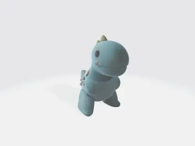 Dinosaur t-rex cartoon Low-poly 3D model