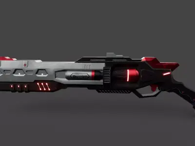 Sci Fi Gun Pack 2 Weapons Game Ready 3D Models Low-poly 3D model