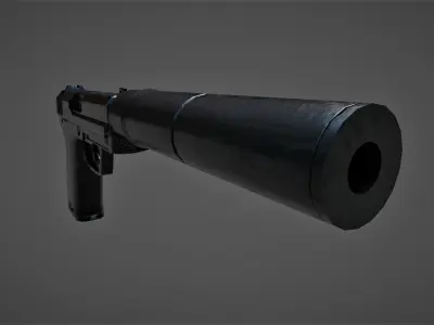 Pistol Free low-poly 3D model