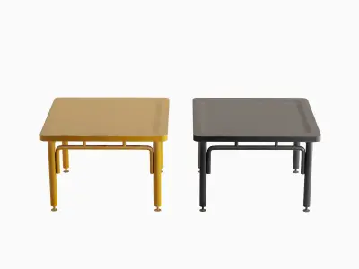 Steel Table Colored Set Low-poly 3D model