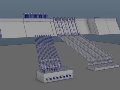 Turkish Hydro Electric Dam Power Plants Low-poly 3D model