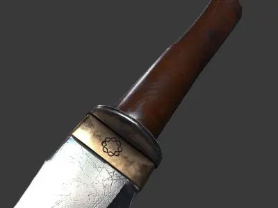 Game and VR-AR Ready Dagger Low-poly 3D model