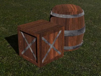 Crate and Barrel for FREE Free low-poly 3D model