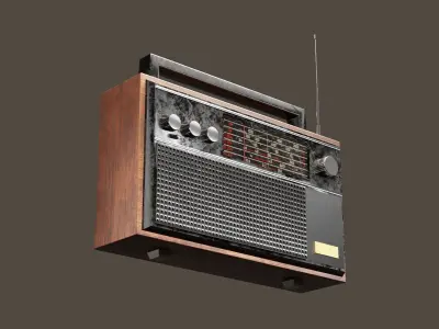 Old Classic Vintage Radio Low-poly 3D model