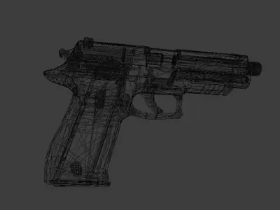 Sig Sauer P226 l Pistol  Free low-poly 3D model