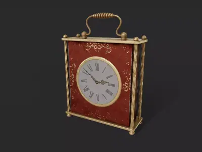 Vintage Carriage Clock Low-poly 3D model