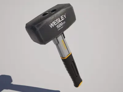  Sledge Hammer Low-poly 3D model