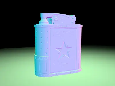 cigarette lighter  Low-poly PBR high detailed texture  3D model  Free low-poly 3D model