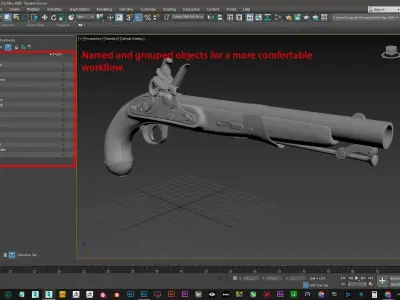 flintlock pistol 3D model