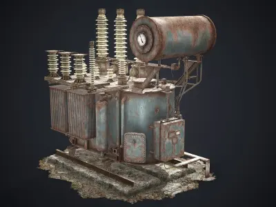 Old Rusty Transformer Low-poly 3D model purchase