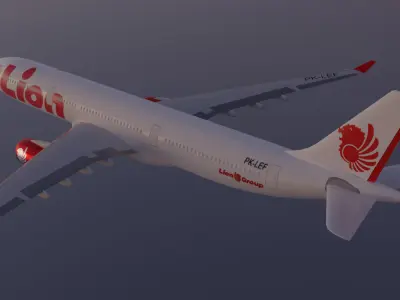 Airbus A330-300 Airliner - Lion Air Low-poly 3D model Low-poly 3D model