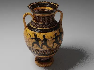 Greek Jar Low-poly Low-poly 3D model