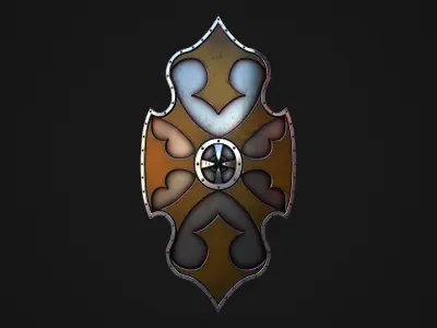 Fantasy Shield 4 Low-poly 3D model