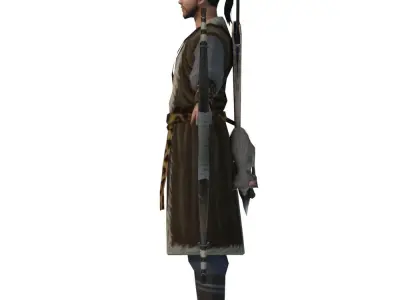 Archer hunter Low-poly 3D model