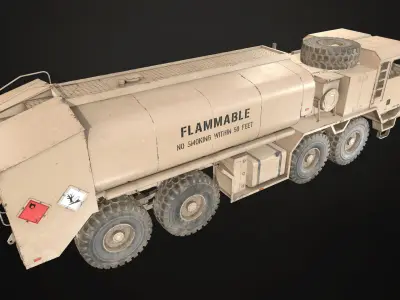 Heavy Military Truck V1 - Tanker Low-poly 3D model