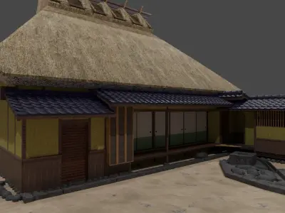 Typical Japanese 18th century private house 3D model