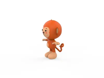 Character010 Monkey Animal Low-poly 3D model
