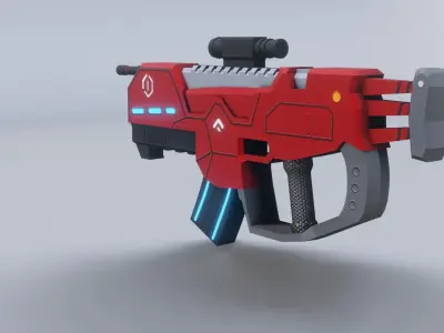 Low Poly Sci-Fi Gun - PBR - Game Ready Low-poly 3D model