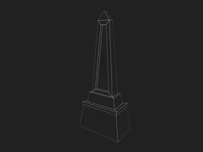 Gravestone Low-poly 3D model 4