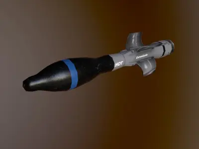 HOT 3 missile Low-poly 3D model