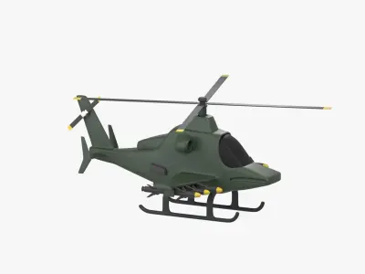 Army Chopper 3D Illustration 3D model