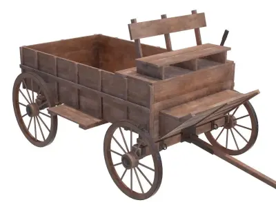wagon wooden 3D model
