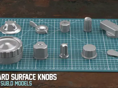 35 Sub-D Hard Surface Knobs 3D model